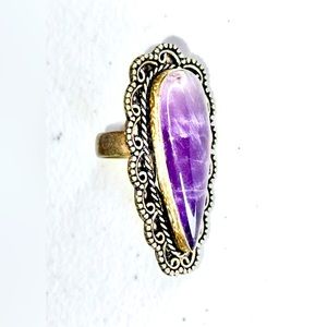 Vtg Charoite Ring Size 7.5-8.0